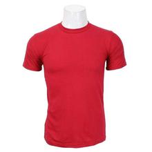 Solid Red Cotton Round Neck T-Shirt For Men