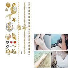 Marine Sea Shell Mermaid Waterproof Temporary Jewelry Fake Tattoo