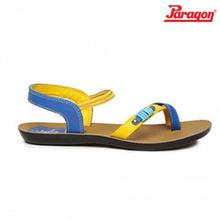 Blue/Yellow P-Toes Strappy Sandals For Women-7018