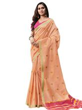 Stylee Lifestyle Peach Chanderi Silk Jacquard Saree - 2313