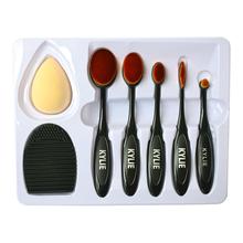 Kylie Newest Professional Oval makeup Brush Set 5 Piece/Set with brush egg and beauty blender