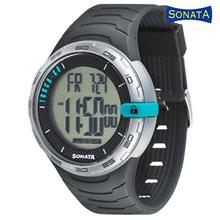 Sonata Black Dial Digital Watch For Men- 77068PP01