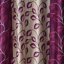 Samrat Curtains With Pink Leaf Design