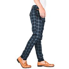 Virjeans Stretchable Cotton Check Blue Chinos Pant for Men (VJC 714) 2