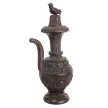 Brown Wooden Carved Pot Showpiece-225