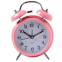 4 Inch Metal Ringing Alarm Clock Retro Bedside Small Table Clock Wake Up Alarm Clock - Classic Table Clock |