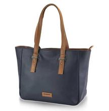 Fastrack Plain Polyurethane Tote Bag for Women- Blue