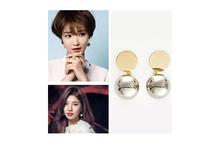 Gold Round Pearl Imitation Pearls Studded Earrings For Women