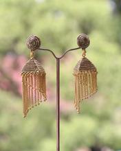 Golden Textured Pinjada Drop Earrings