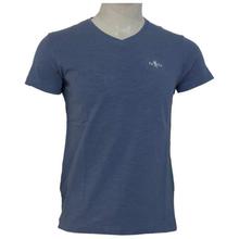 Aegean Blue Solid V-Neck T-Shirt For Men