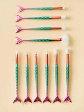 Mermaid Shaped Handle Eye Brush 10pcs