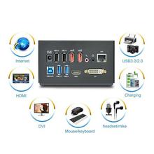 WAVLINK USB 3.0 Universal Laptop Docking Station Dual Video Monitor Display HDMI, DVI & VGA, Audio, Gigabit Ethernet, 4 USB Ports, 2 USB Charging Port for Ultrabook, Tablets and Notebooks-Black