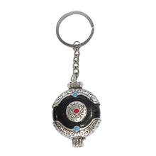 Black/Silver Colored Round Shape Stone Buddhist Keyring