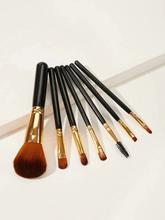 Two Tone Wooden Handle Makeup Brush 7pcs