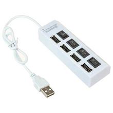 4 Ports USB 2.0 Hi-Speed USB Hub with Individual On/Off Switches