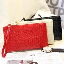 3 in 1 (Red/White/Black) Crocodile Texture Design PU Leather Purse Bag