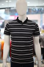 Jeanswest Black Stripe Men T-Shirt With Collar (91-173516)