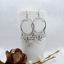 Silver Crystal Drop Round Drop Earrings