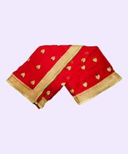 Kapadaa: Red Colored Party Wear Saree With Blouse