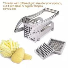 Potato Cutter Slicer Stainless Steel French Fry Chopper with 2 Blades for Vegetable