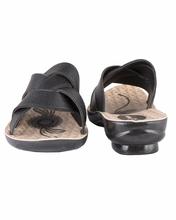 Shikhar Women's Black Slip On Sandals