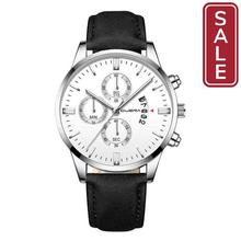 SALE - CUENA Fashion Men's Stainless Steel Watch Leather