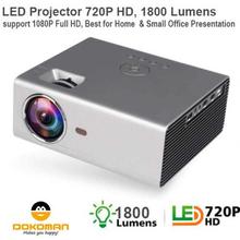 Mini Portable Led Projector 1800 Lumens, 1280x720p HD, Home TV Cinema, 120" HDMI AV VGA USB input