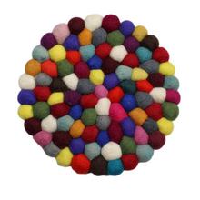 Castello Multicolored Circular Felt Ball Coaster