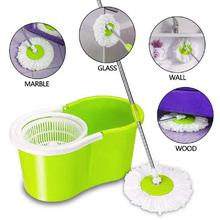 360 Degree Stainless Steel Basket With 2 Micro Fibre Mop Clothes