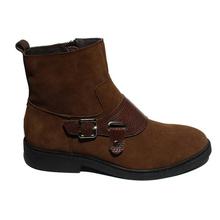 Brown Suede Zippered Boots For Men