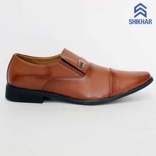 2921 Leatherite Slip On Formal Shoes For Men- Brown