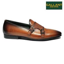 Gallant Gears Black Double Monk Strap Leather Formal Shoes For Men - (139-B1)