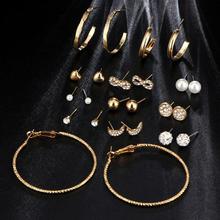 17KM Fashion Crystal Infinite Earrings Set For Women Bijoux