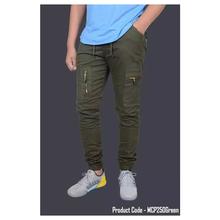 Hifashion Side Pocket With Zipper Joggers For Men-Green