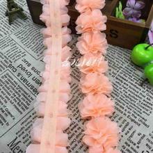 New 26 pcs 8 leaves flowers Chiffon Three-Dimensional Flowers Decoration Handmade DIY Garment Accessories Handcrafted Fabric