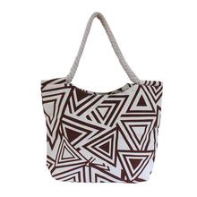 Brown/White Printed Handbag For Women