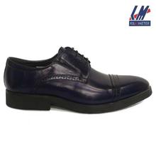 KILOMETER Navy Blue Cap Toe Formal Shoes For Men