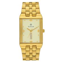 Titan Karishma 1918YM13 White Dial Analog Watch For Men - Gold