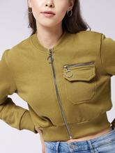 Soulful Vibes Zip Jacket Olive For Women
