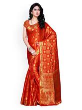 Orange Banarasi Silk Traditional Saree