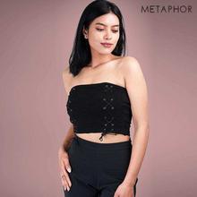 METAPHOR Black Eyelet Lace Tube Top (Plus Size) For Women - MT112B