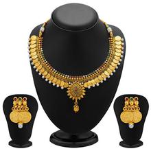 Sukkhi Eye-Catchy Gold Plated Temple Jewellery Coin Necklace