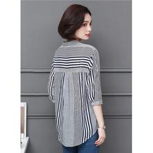 New 2018 Summer Fashion Striped Women Blouse Shirt Short