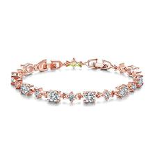 Single Colored 18K Rose Gold Plated Bracelet For Women-02B