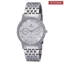 Titan  Silver Dial Analog Watch For Men- Silver-90054SM01