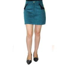 Petrol Blue Mini Skirt For Women (WSK3429)