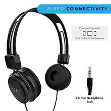 Leaf Rock Wired Headphones with Deep Bass (Black)