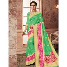 Stylee Lifestyle Green Banarasi Silk Jacquard Saree (1805)