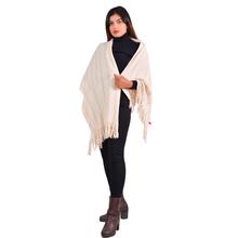 Paislei cream stole with foil print for women - MG-M21