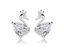 Elegant Swan Design AAA CZ Stud Earring